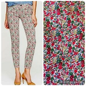 J.Crew Liberty Floral Art to Wear Toothpick Jeans